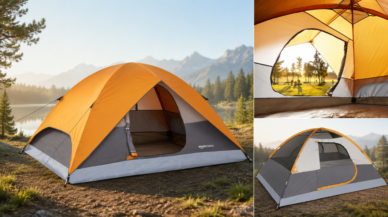 Tienda de campaña Amazon Basics para 6 personas, impermeable y fácil de instalar por sólo 37,79€ con envío gratis (-47%)