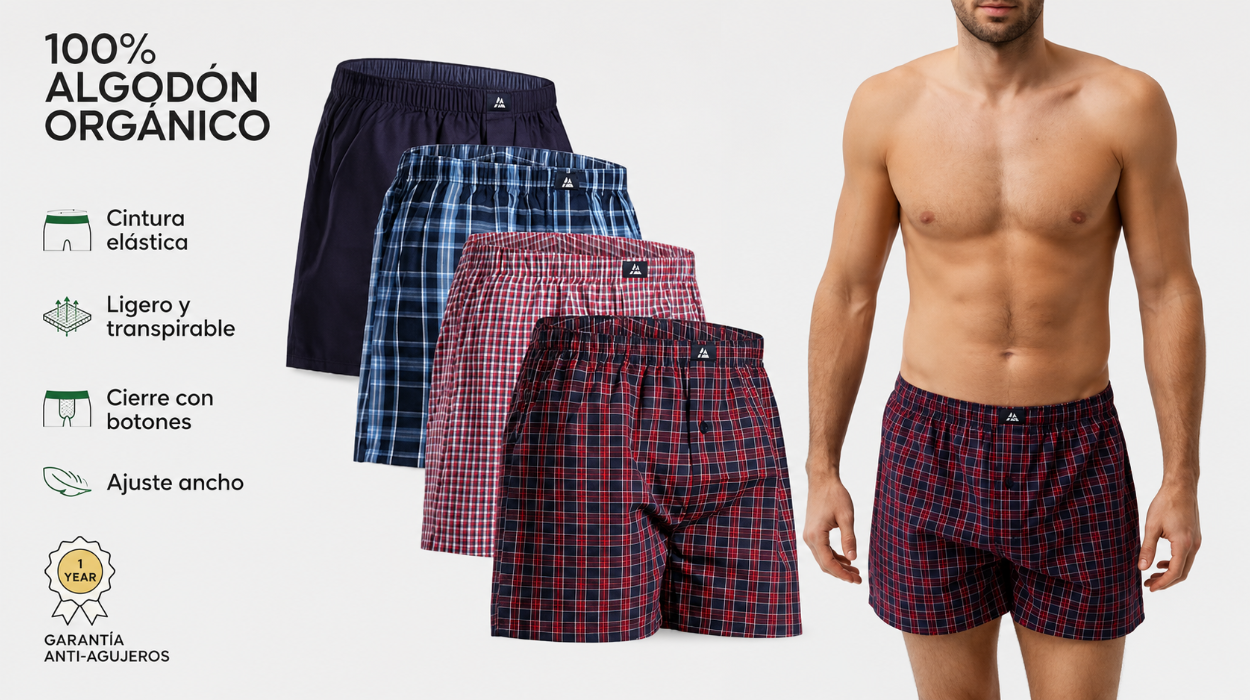 Calzoncillos de tela Danish Endurance para hombre, 100% algodón orgánico, pack de 4 por sólo 25,45€ (-42%) ¡6,36€ cada uno!