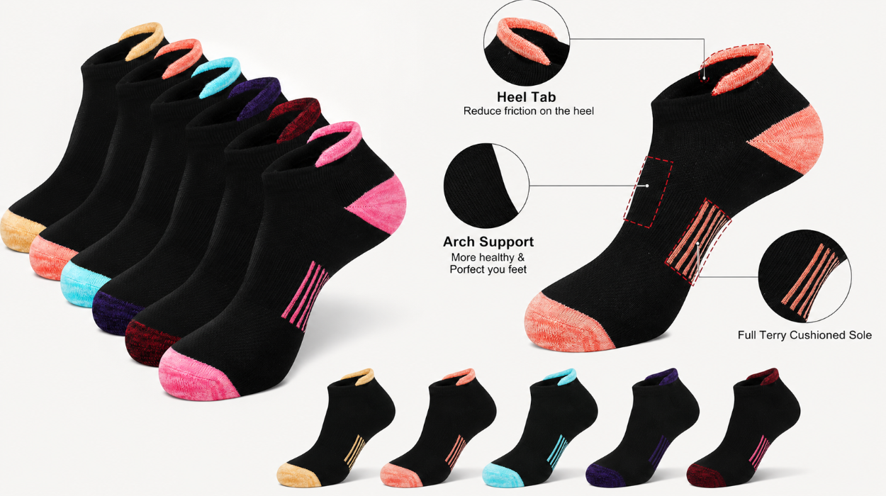 Calcetines deportivos de algodón para mujer, 6 pares transpirables y acolchados por sólo 6,64€ (-49%)