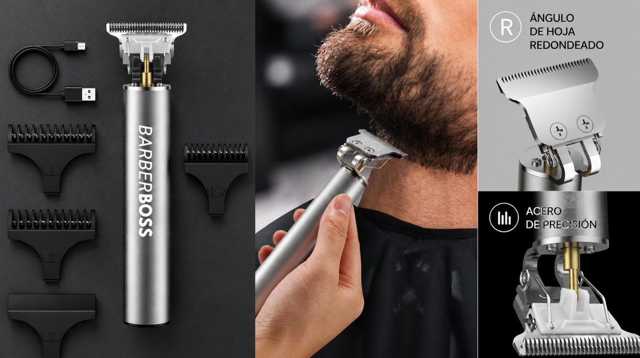 Recortadora BarberBoss: precisión y comodidad inalámbrica para barba y cabello por sólo 11,02€