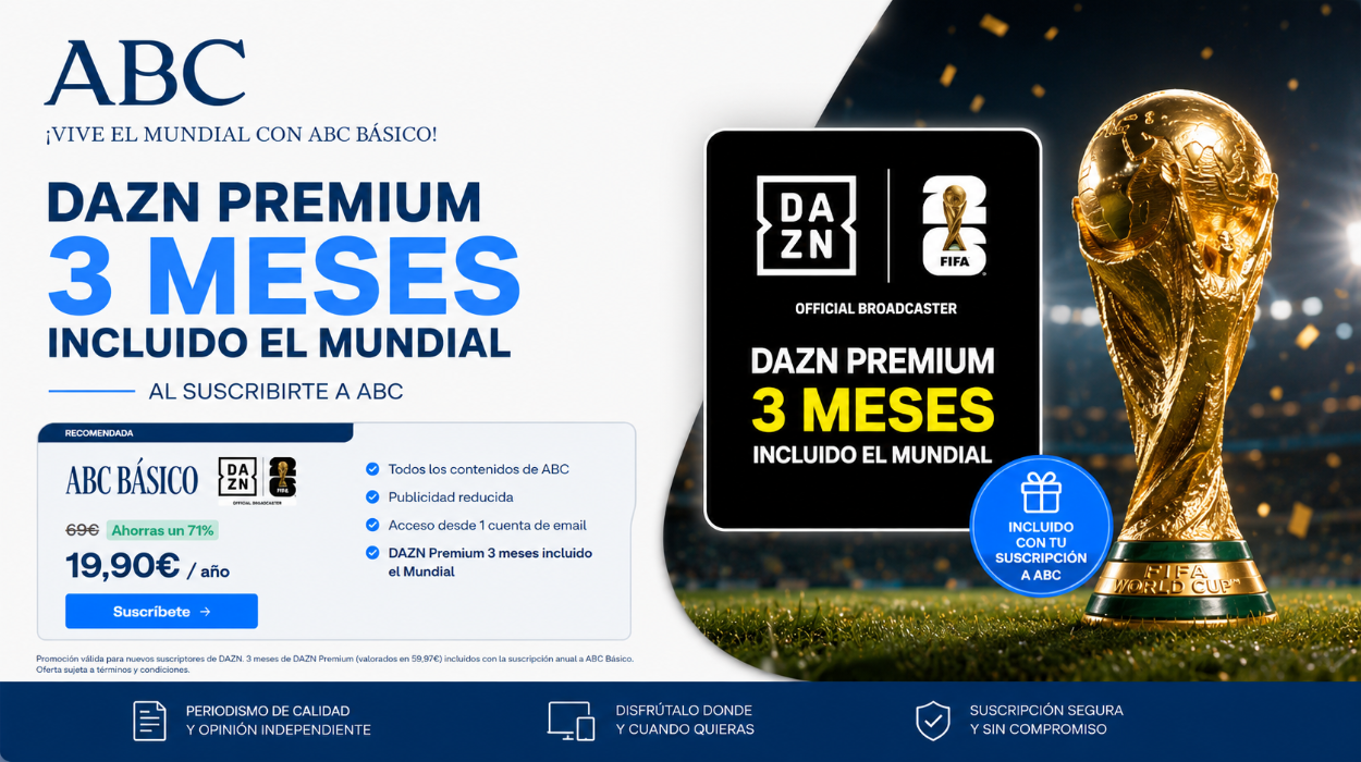 DAZN PREMIUM 3 MESES (incluido el Mundial) al subscribirte al ABC