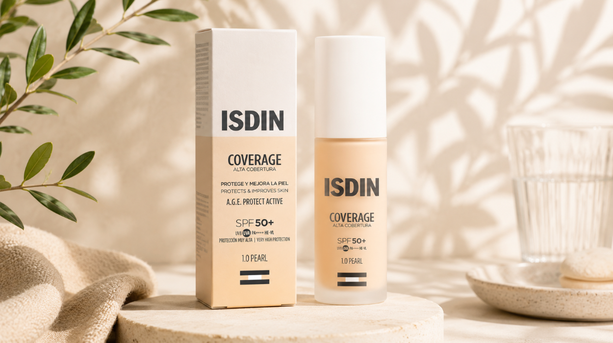 ISDIN Coverage SPF 50: Base de maquillaje con protección solar y acabado natural por sólo 20,39€ (-32%)