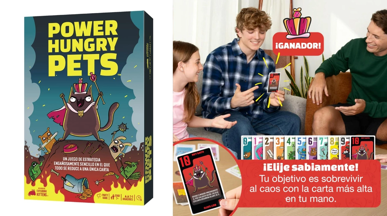 Power Hungry Pets de Exploding Kittens: estrategia y diversión engañosa para 2-6 jugadores desde 7 años por sólo 11,24€ (-25%)
