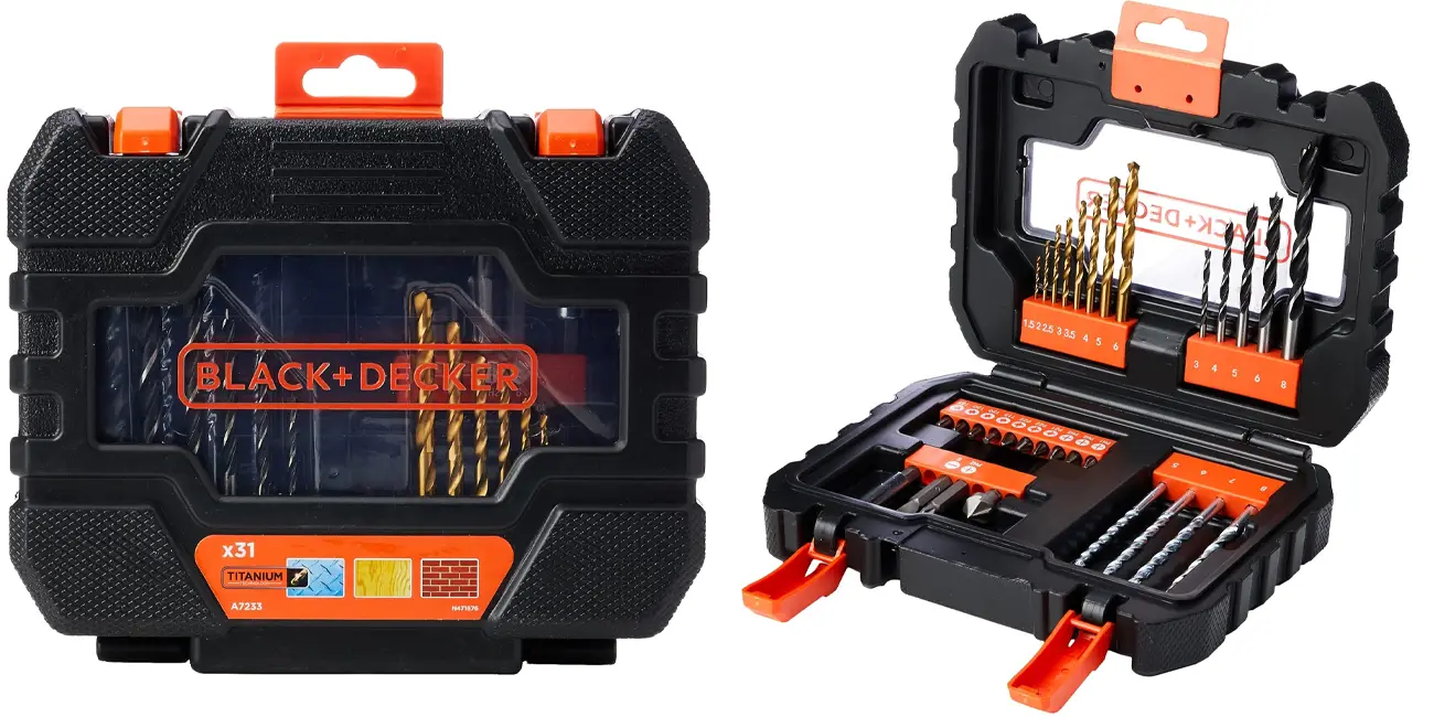 Chollo Kit de 31 puntas BLACK+DECKER para atornillar y taladrar por sólo 9,02€ (-45%)
