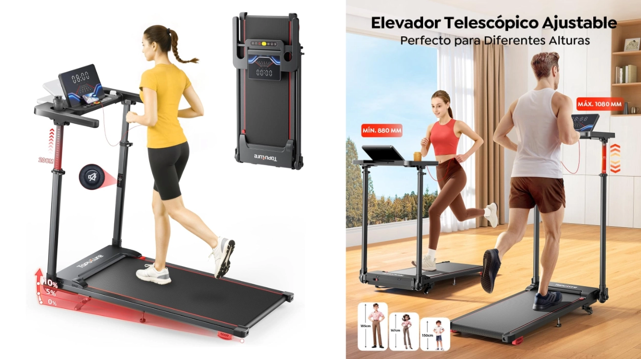 Cinta de correr plegable Toputure 6 en 1 con inclinación ajustable hasta 12 kmh por sólo 207,57€ con envío gratis (-42%)