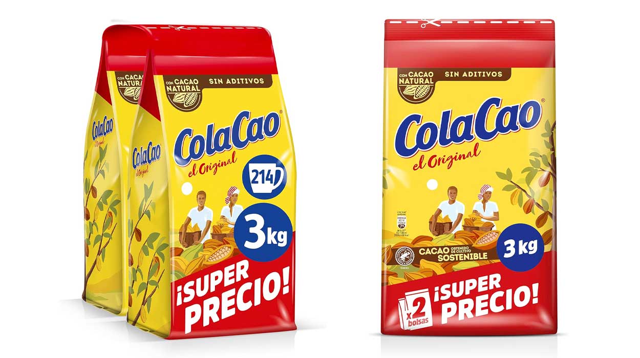 3 kg de ColaCao en bolsas a un precio imposible de ver en supermercados, por 5,99€ el kg con cupón (-40%)