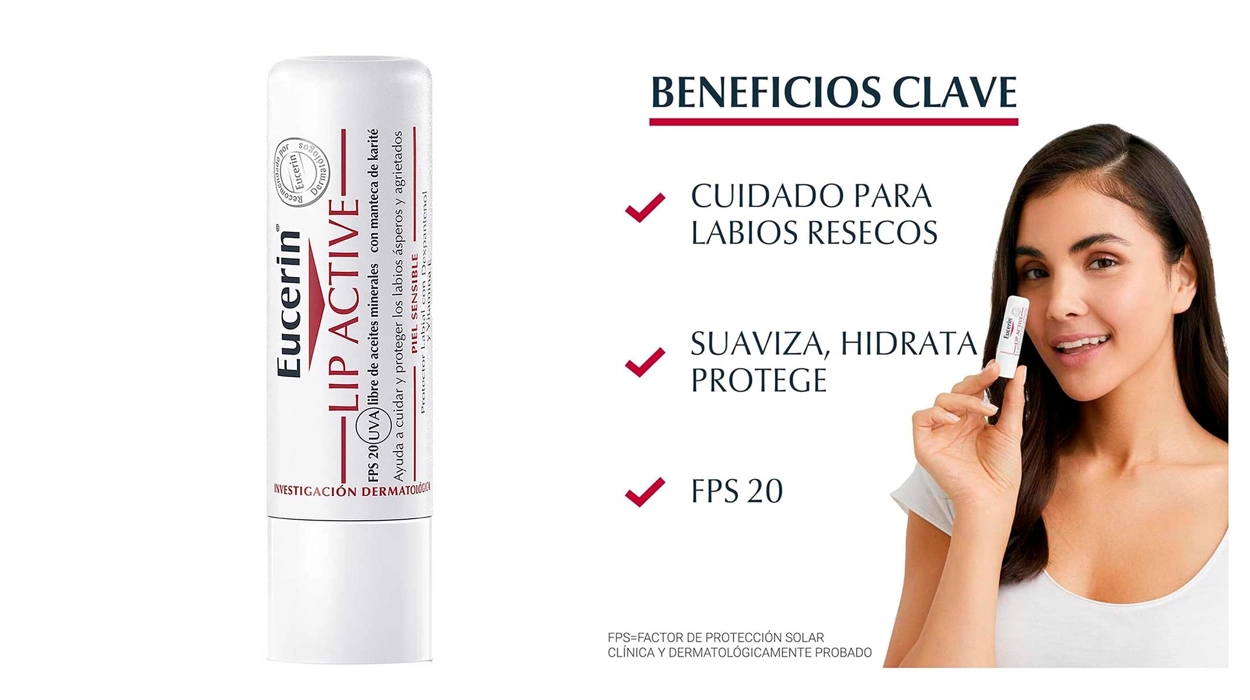 Labios hidratados y protegidos con este protector labial Eucerin Ph5 rebajado al mínimo en Amazon