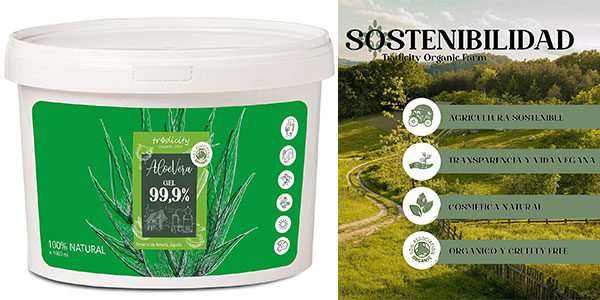 Chollo Gel Aloe Vera Puro 99.9% Organic Farm de 1 kg por sólo 14,38€ (-32%)