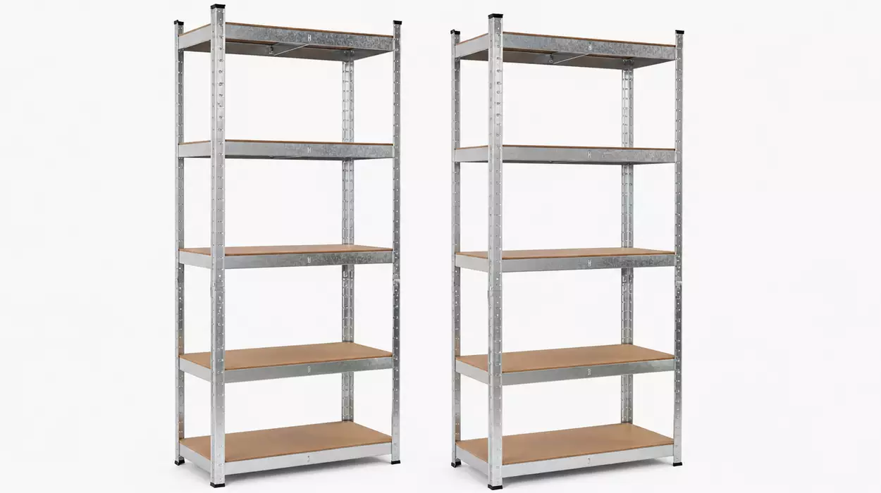 Chollo Pack x2 estanterías metálicas Kithome de acero galvanizado con 5 baldas por sólo 45,95€ con envío gratis (-8%)