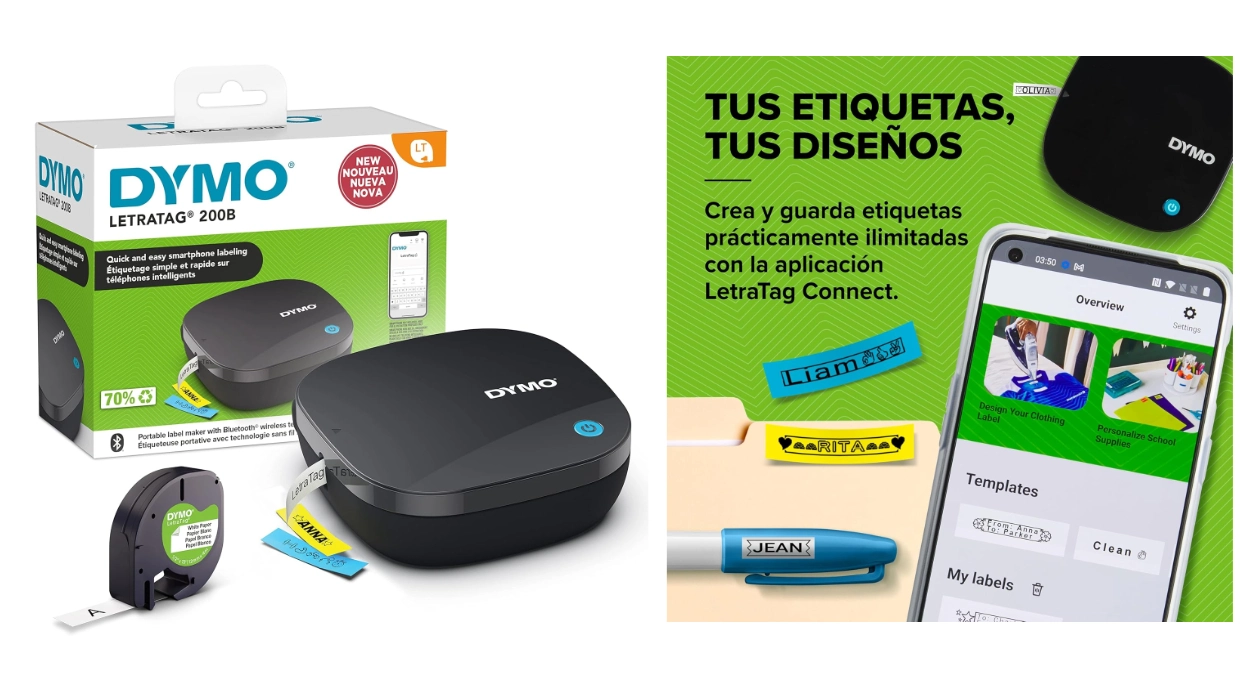 Organiza todo a tu manera: etiquetas personalizadas desde el móvil con DYMO LetraTag 200B sin cables por sólo 29,99€ (39% de descuento)