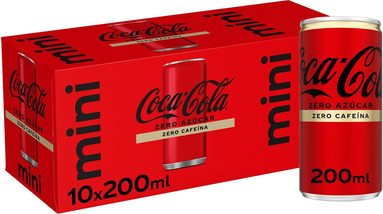 Chollo Pack de 10 mini latas de Coca-Cola Zero Azúcar Zero Cafeína de 200 ml por sólo 4,53€ (-34%)