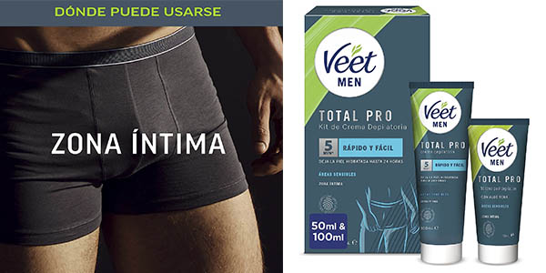 Chollo Set de depilación Veet Men Kit Zonas íntimas para hombre por sólo 4,99€ (-33%)