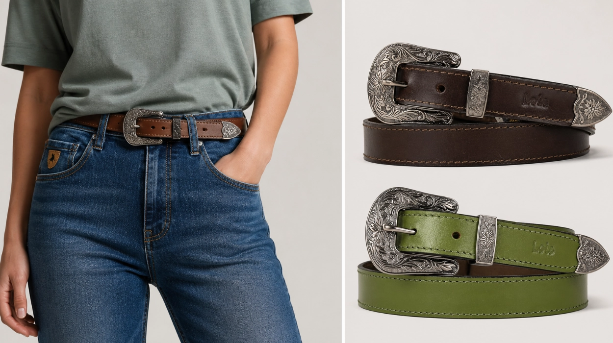 Chollo Cinturón Lois Cowboy de cuero genuino para mujer por sólo 18,99€ (47% de descuento)