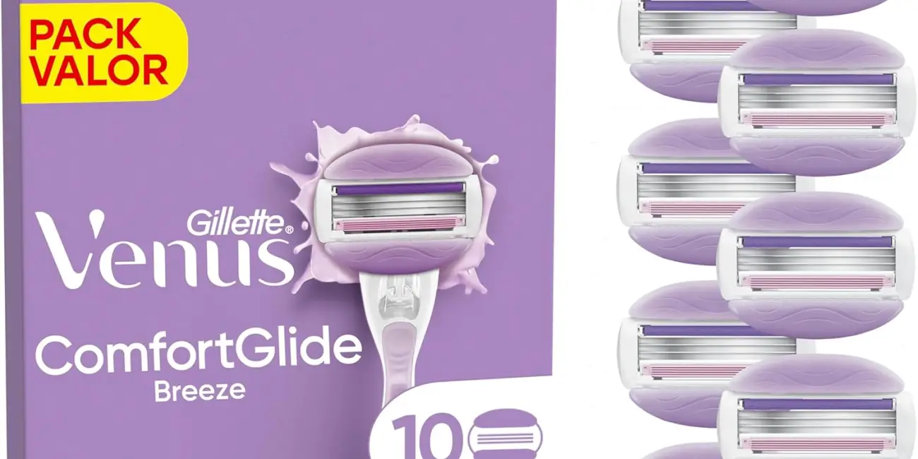 Chollo Pack x10 recambios para maquinilla Gillette Venus Comfortglide Breeze con barras de gel 2 en 1 por sólo 24,35€ (-34%)