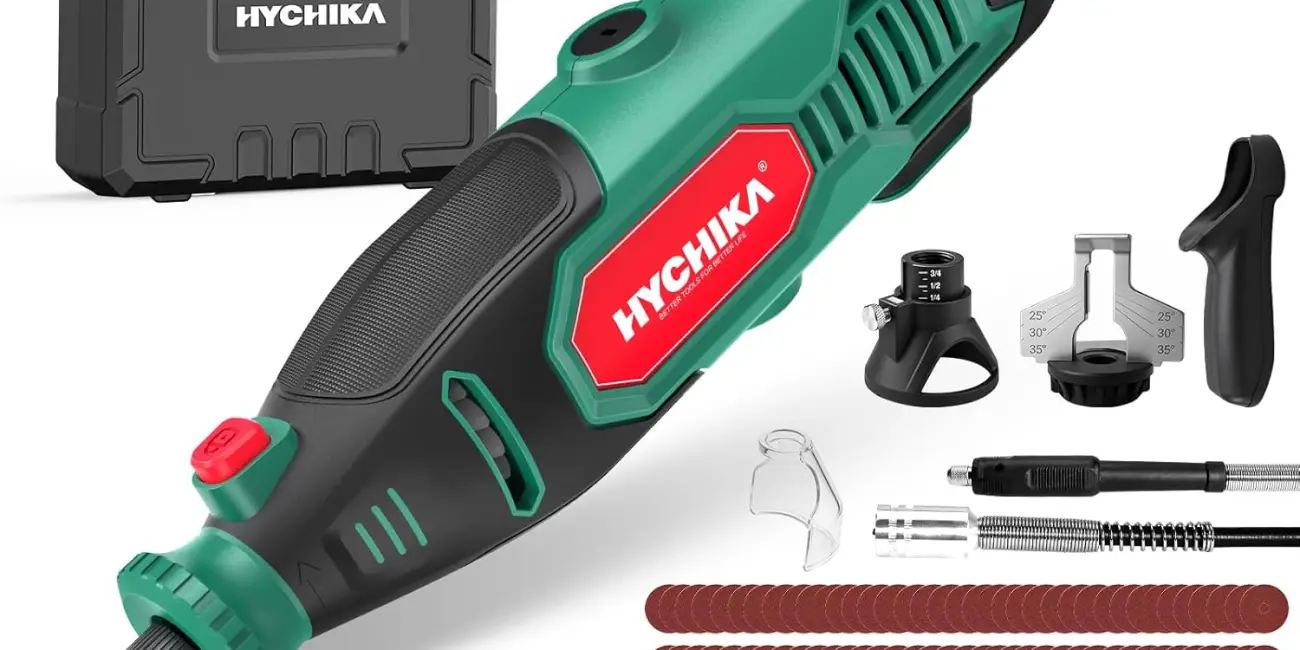 Chollo Herramienta rotativa Hychika de 150W con afilador de motosierra y 167 accesorios por sólo 29,15€ (-27%)