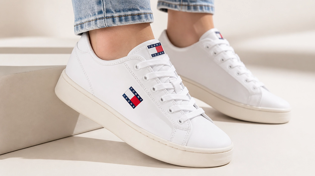 Chollo Zapatillas de piel Tommy Jeans Court Lightweight para mujer por sólo 44,95€ con envío gratis (55% de descuento)