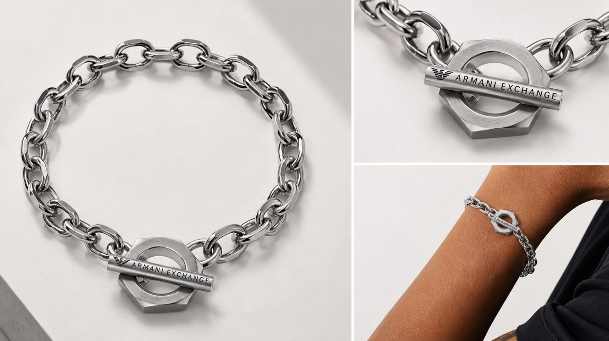 Chollo Pulsera Armani Exchange de acero con cierre de aro para hombre por sólo 36,30€ con envío gratis (47% de descuento)