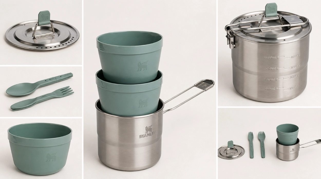 Juego de cocina de camping Stanley Wildfare Go de 6 piezas, compacto, sostenible y apto para lavavajillas. por sólo 27€ (40% de descuento)