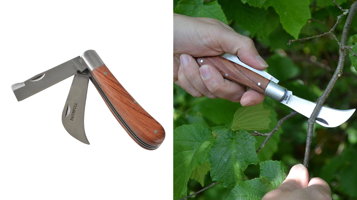 Desde jardinería hasta injertos: cuchillos Faithfull Samurai con doble hoja y mango de palisandro por sólo 12,54€ (-29%)