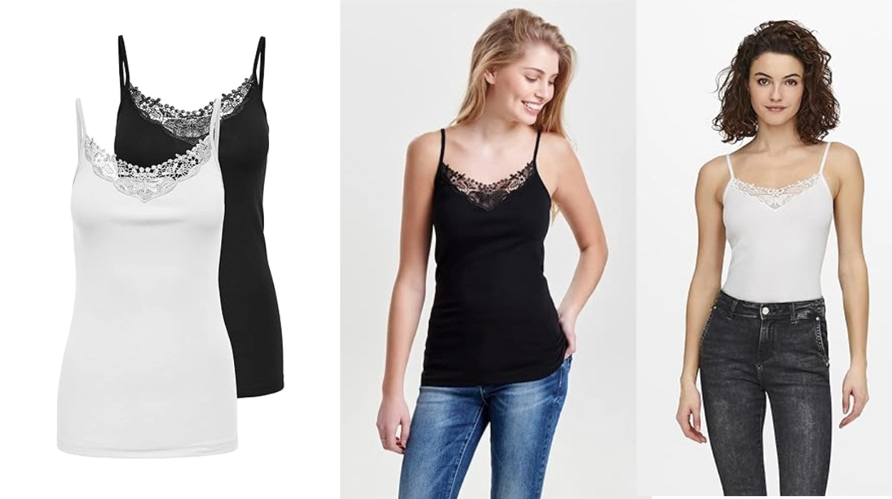 2 Camisetas de tirantes Only Onlkira para ir fresquita este verano por sólo 12,74€ (6,37€ cada una)