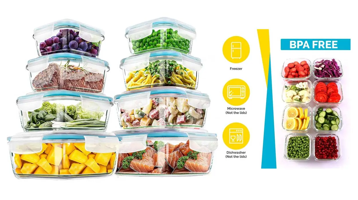 Chollo Pack de 8 recipientes de vidrio Kichly con tapa sin BPAs por sólo 27,07€ (-20%)