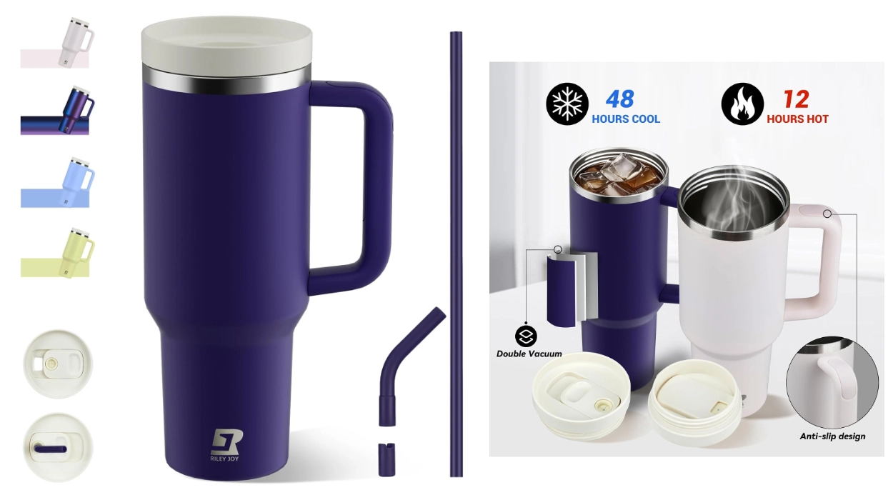 Termo con pajita y asa de 1,2 L: Bebidas frías o calientes hasta 24 horas por sólo 9,08€ (29% de descuento)