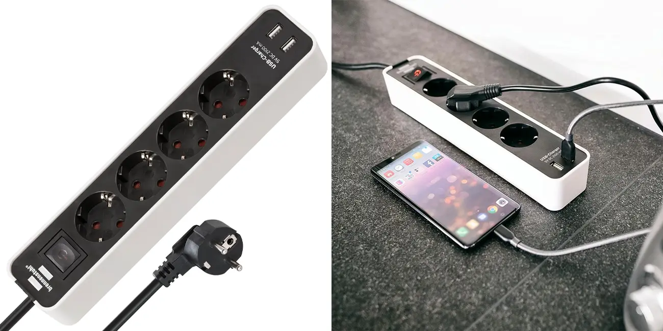Chollo Regleta Brennenstuhl Ecolor de 4 enchufes + 2 USB por sólo 10,95€ (42% de descuento)