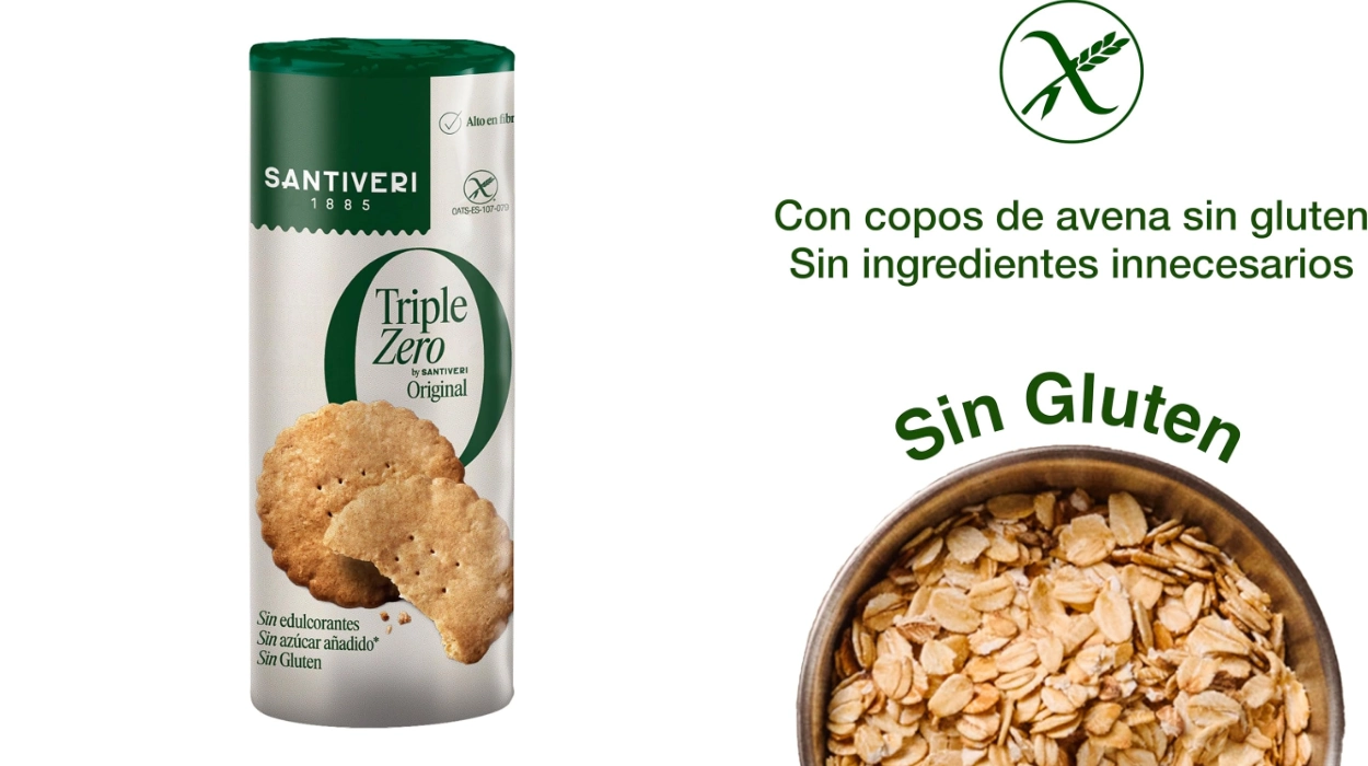 Disfruta sin culpa. Crujientes y ricas en fibra, estas galletas Santiveri Triple Zero son ideales para cualquier hora del día por sólo 1,42€ (53% de descuento)