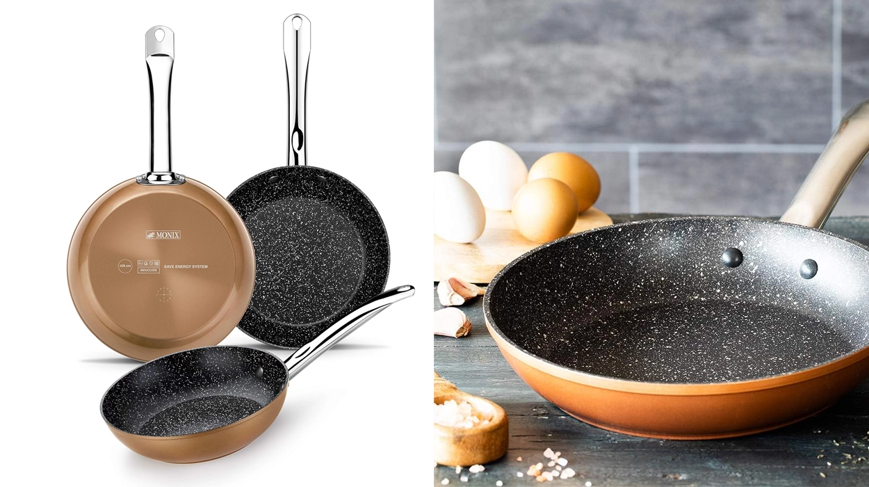 Chollo Set de 3 sartenes Monix Cooper de 20, 24 y 28 cm por sólo 42,79€ con envío gratis (-48%)