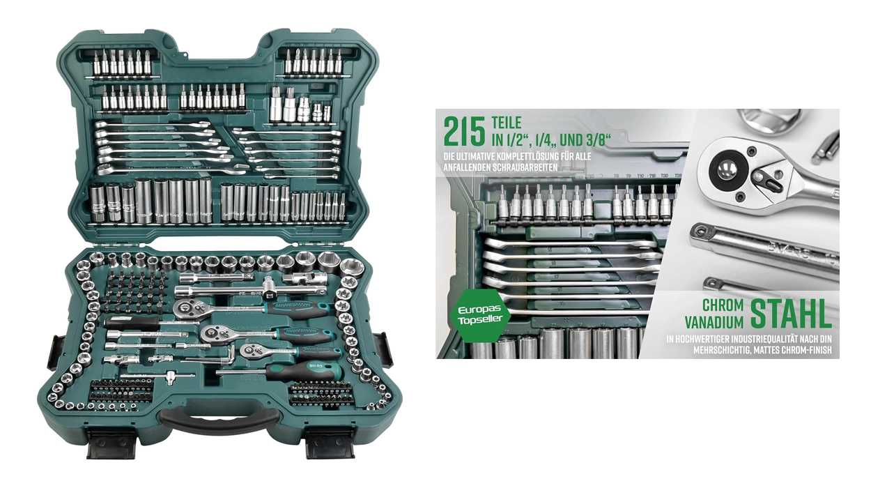 Chollazo Maletín de herramientas Mannesmann M98430 de 215 piezas por sólo 89,95€ con envío gratis (-10%)