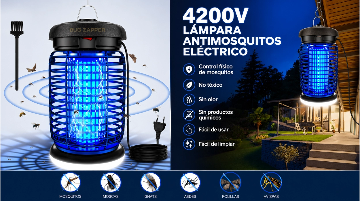 Fulmina los mosquitos antes de que piquen con Seenlast: lámpara antimosquitos UV y resistente al agua IPX4 por sólo 28,49€ (-29%)
