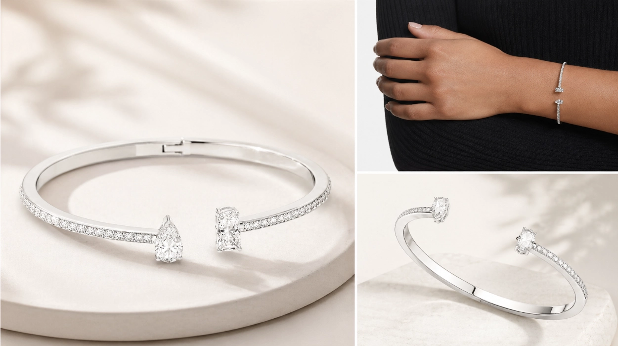 Elegancia y brillo con el brazalete Swarovski Mesmera, ideal para destacar con sofisticación y ahora rebajado con un 44% de descuento