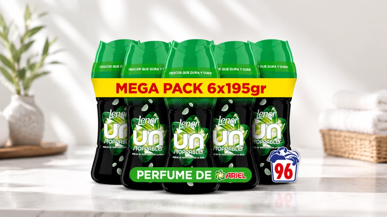 Dale a tu colada un toque especial con Lenor Unstoppables: perlas de perfume de frescura prolongada al mejor precio en Amazon (3,83€ cada bote)