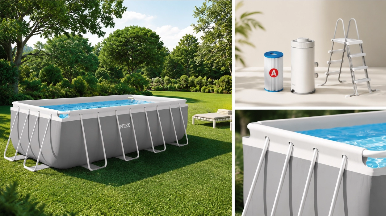 Llena tu verano de diversión: Piscina Intex Prism Frame de montaje sencillo, 8.418 L y depuradora incluida por sólo 399,99€ (-27%)