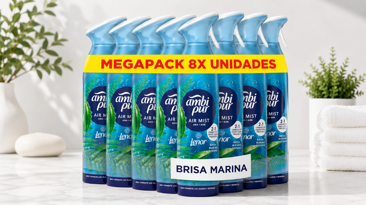 Pack x8 Ambipur Brisa Marina: aroma natural que da frescura y elimina olores por sólo 16,99€ (-36%)