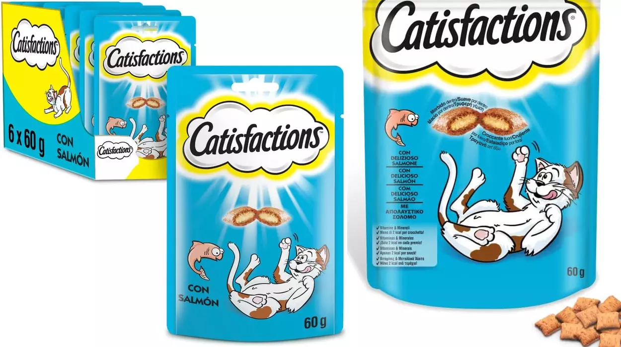 Chollo Pack x6 Premios para gatos Mars Catisfactions Premios Salmón por sólo 6€ (-44%) ¡1€ cada bolsa!