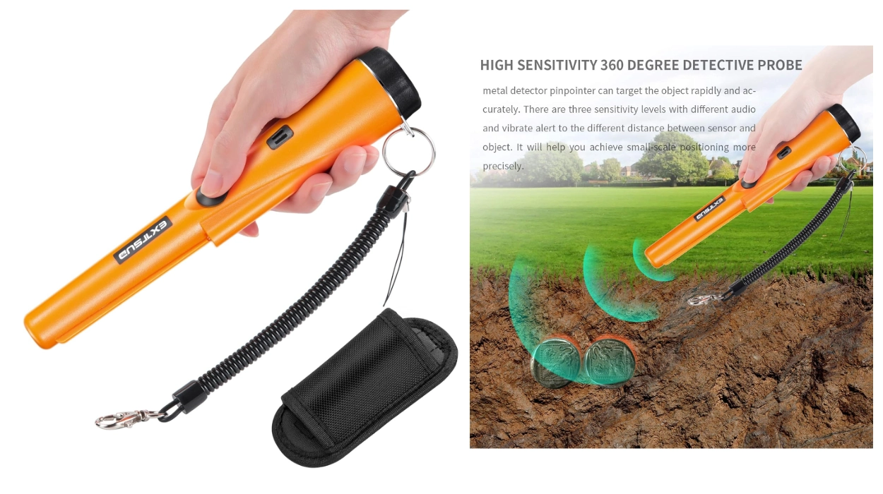 Chollo Detector de metales Extsud portátil e impermeable con indicador LED por sólo 18,19€ (27% de descuento)