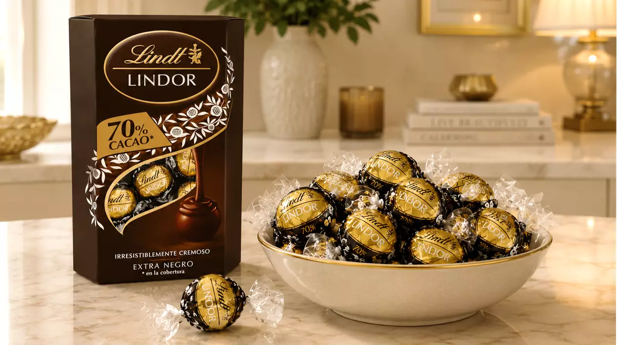 Textura perfecta y sabor intenso con esta caja de bombones Lindt Lindor Cornet chocolate negro 70% cacao por sólo 5,99€ (-40%)