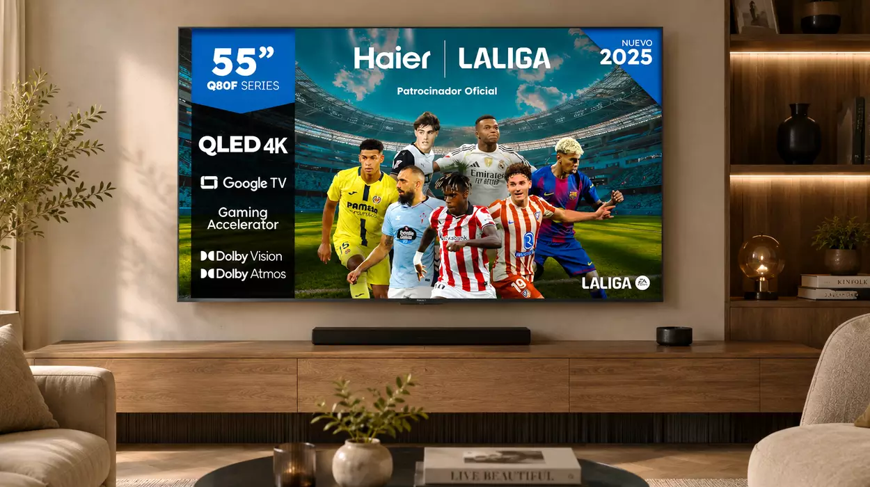 Cine y gaming de nivel a precio de risa con la Smart TV Haier QLED 4K de 55″ y 120 Hz por sólo 429€ con envío gratis (-41%)
