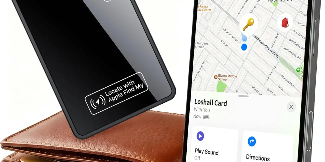 Rastreador tipo AirTag ultradelgado compatible con Apple Buscar, ideal para cartera o equipaje por sólo 6,99€ con cupón (-33%)