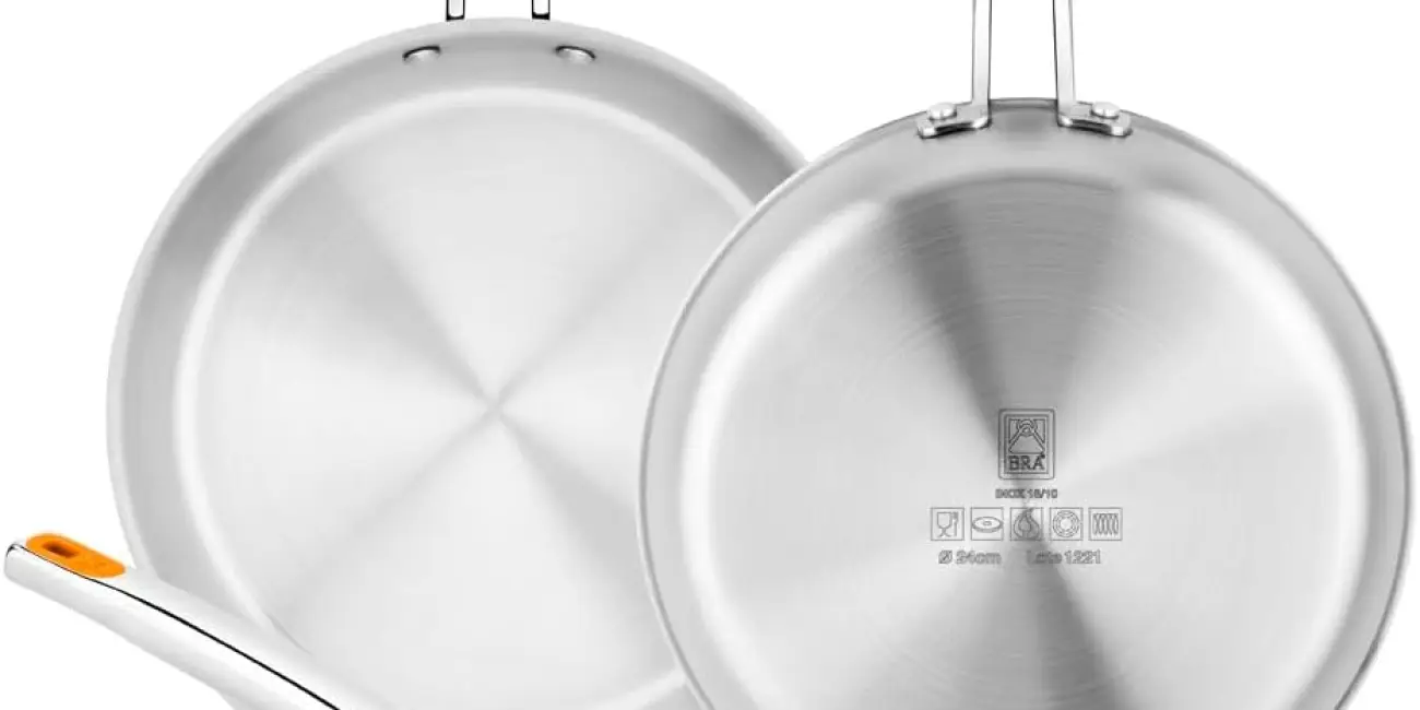 Set de 3 sartenes BRA Efficient Inox (20-24-26): tricapa, sin antiadherente y aptas para inducción por sólo 70,29€ (-32%)