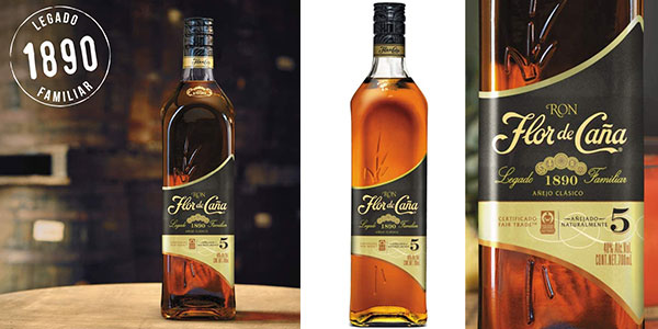 Chollo Ron Flor de Caña 5 Años Añejo Clásico de 700 ml por sólo 11,99€ con descuento automático (-33%)