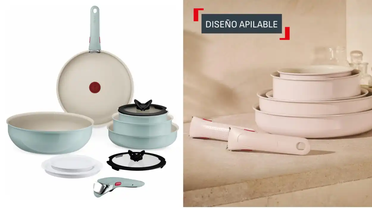 Pásate a la comodidad de las sartenes con mango extraíble con este chulísimo set Tefal Ingenio Serinity, a precio MÍNIMO en Amazon