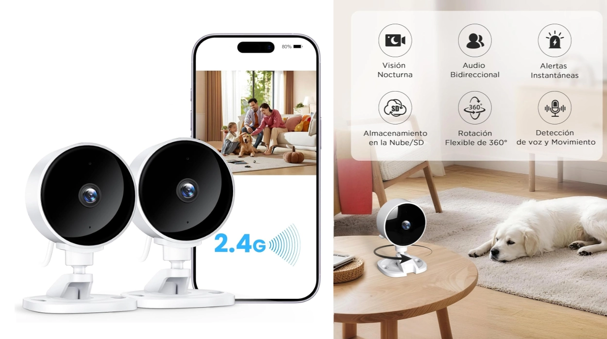 Pack de 2 cámaras WiFi Wolfang con visión nocturna, audio bidireccional y detección humana por sólo 21,49€ (28% de descuento)