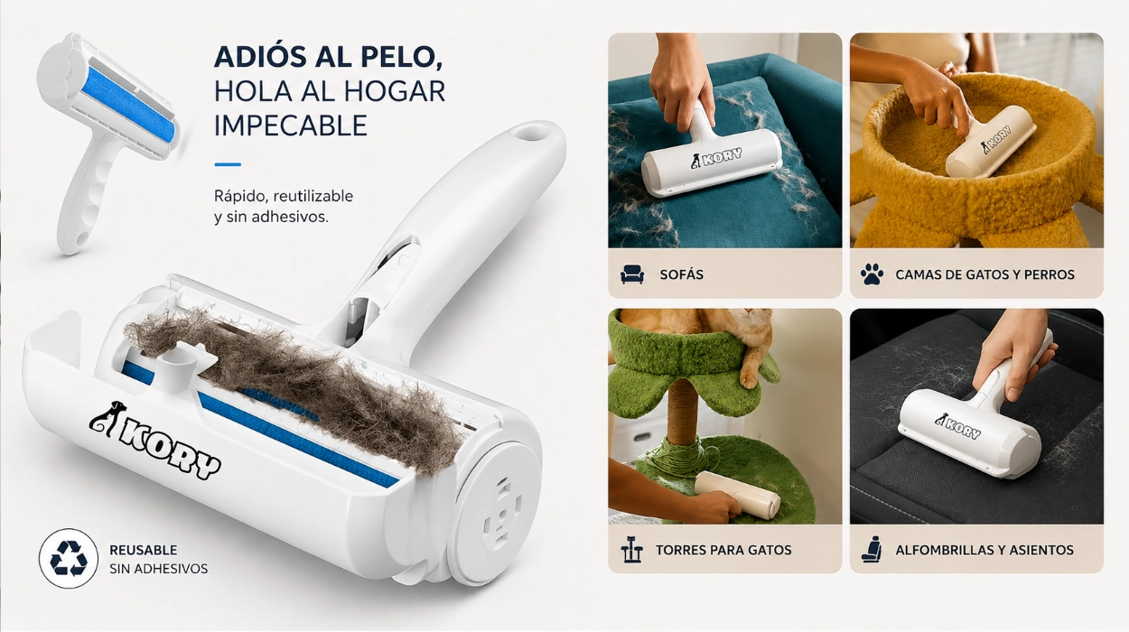 La solución definitiva para quitar pelos de mascota es este cepillo Kory, lavable y multiusos por sólo 4,99€ (29% de descuento)