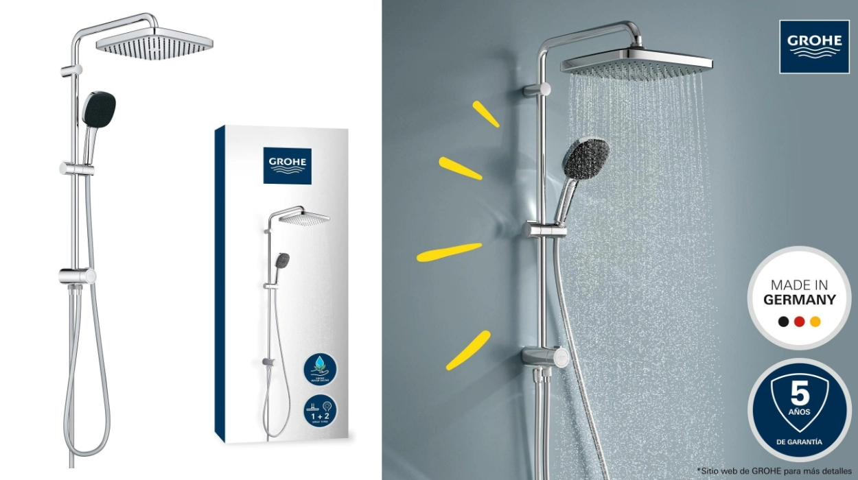 Ahorra agua y disfruta con la ducha Grohe Vitalio Comfort 250 Flex: chorro Rain y Jet, eco y resistente por sólo 170,99€ (-16%)