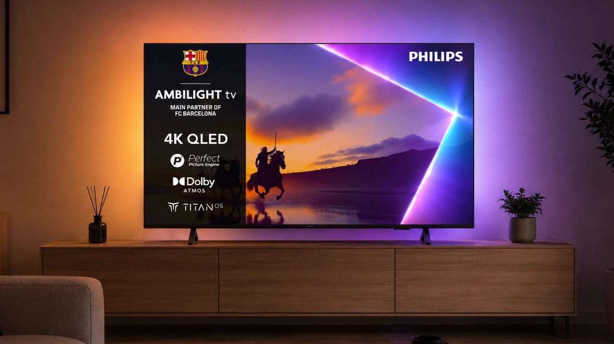 Transforma tus sesiones de cine y series en una experiencia inmersiva con esta smart TV Philips Ambilight 4K QLED de 55″ por sólo 359€ (-55%)