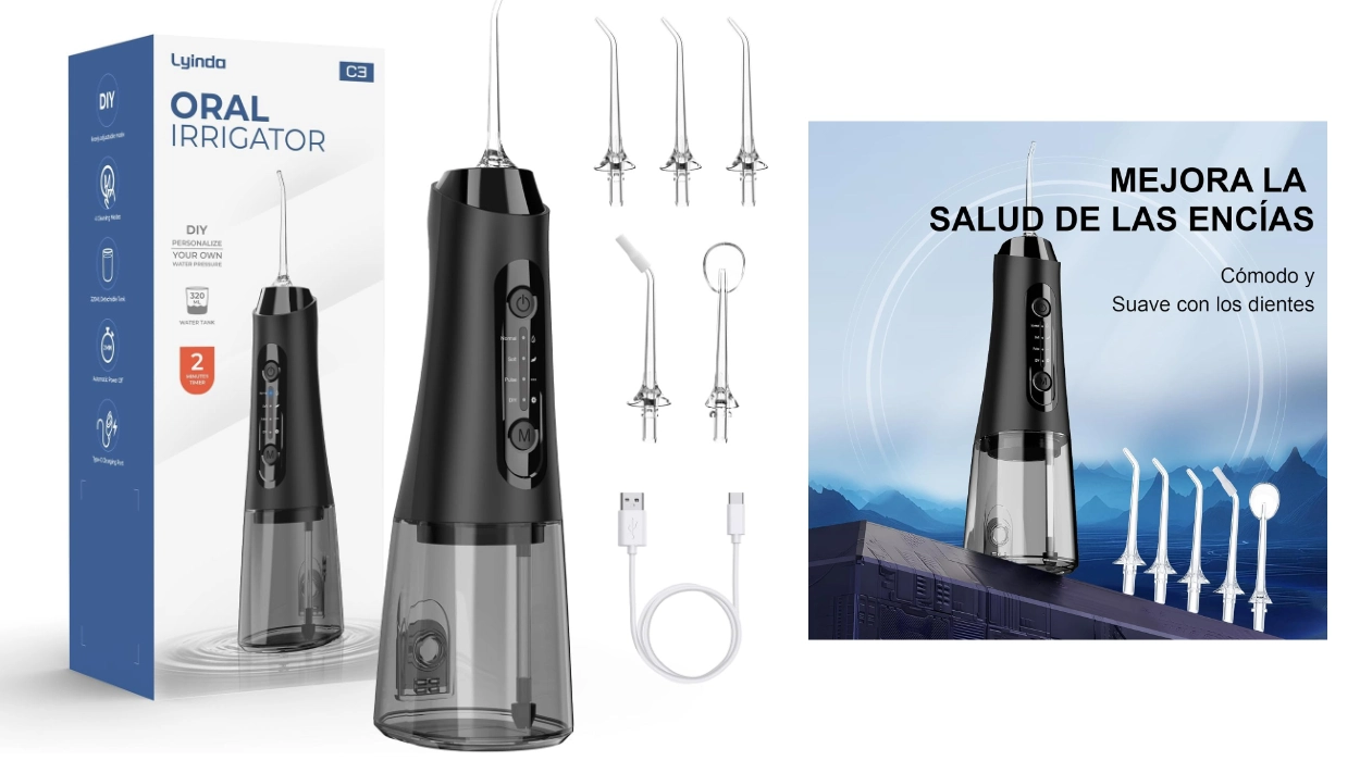 Limpieza dental profunda y precisa con este irrigador bucal Lyinda con 4 modos por sólo 29,99€ (-70%)