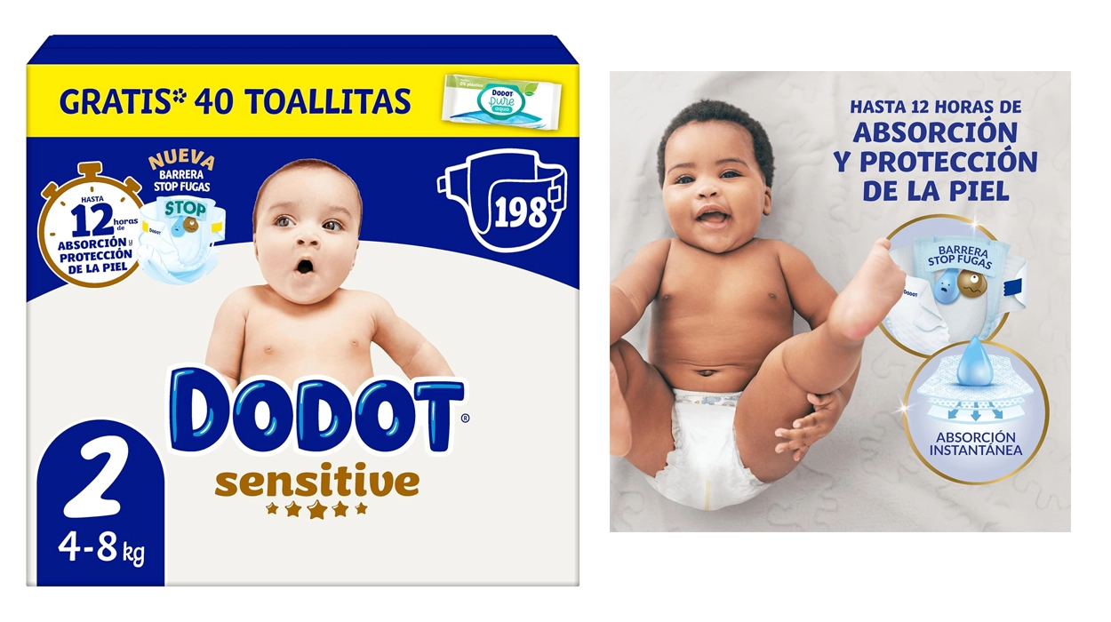 Chollo Pack x192 pañales Dodot Sensitive talla 2 por sólo 53,19€ con envío gratis (-20%)