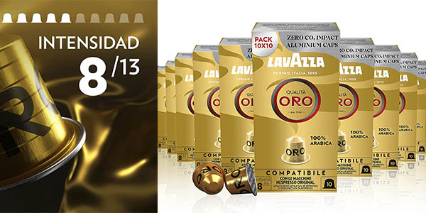 Chollo Pack x100 Cápsulas de café Lavazza Qualità Oro para Nespresso por sólo 31,99€ con envío gratis (-31%) ¡A 0,32€ cada una!